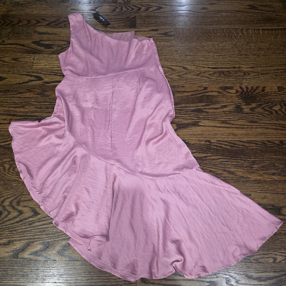 Lulu's Chic Pink One-Shoulder Dress